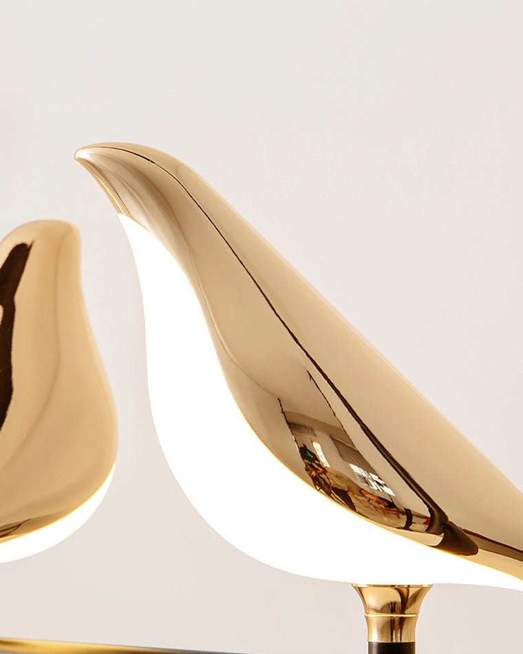 WOMO Lustre Cercle Oiseau Doré-WM2512d