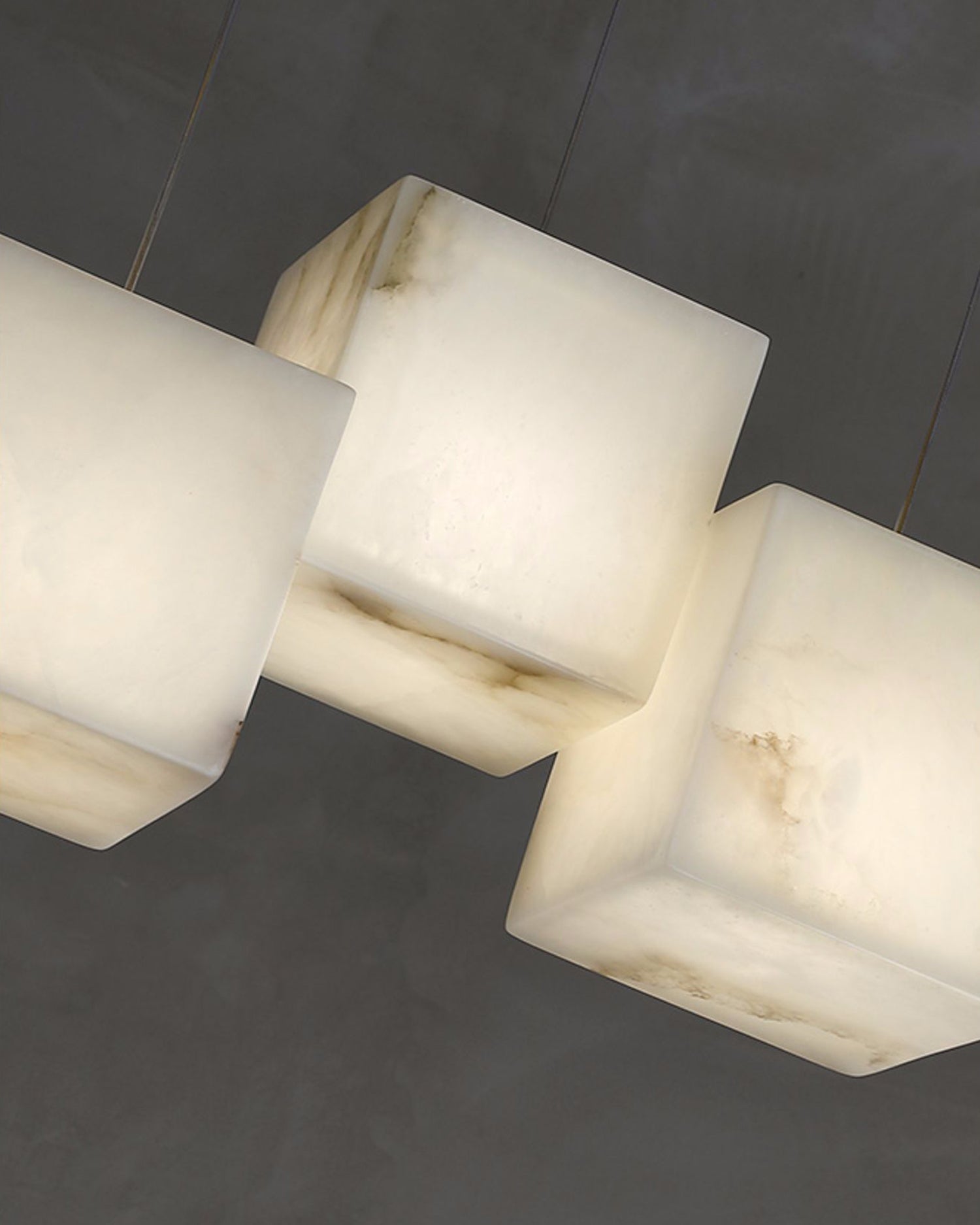 Cubical alabaster suspension lamp WOMO-WM2852