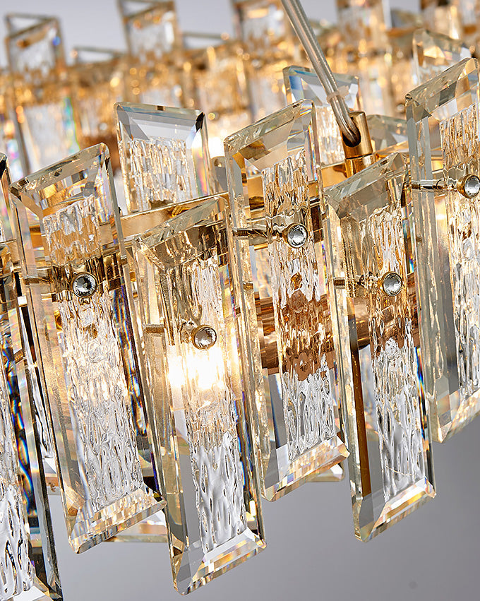Lustre rond en cristal doré WOMO-WM2397
