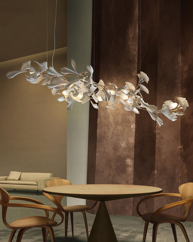 WOMO Lustre Long Feuille de Ginkgo Céramiqu Décorative-WM2430