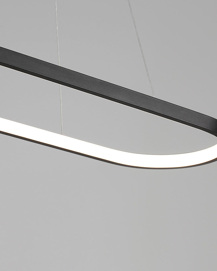 WOMO Long Oval Chandelier Black/White-WM2446