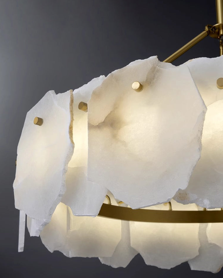 WOMO Lustre Rond Albâtre Doré Décorative-WM2392a
