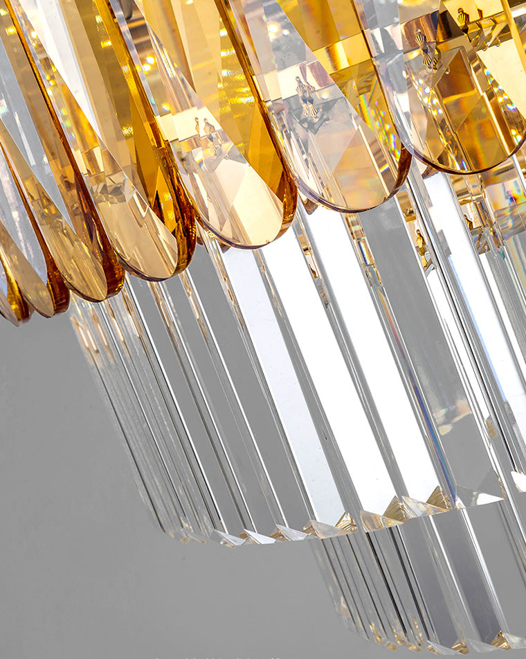 WOMO Lustre Rond Cristal Fumé/Ambre-WM2542