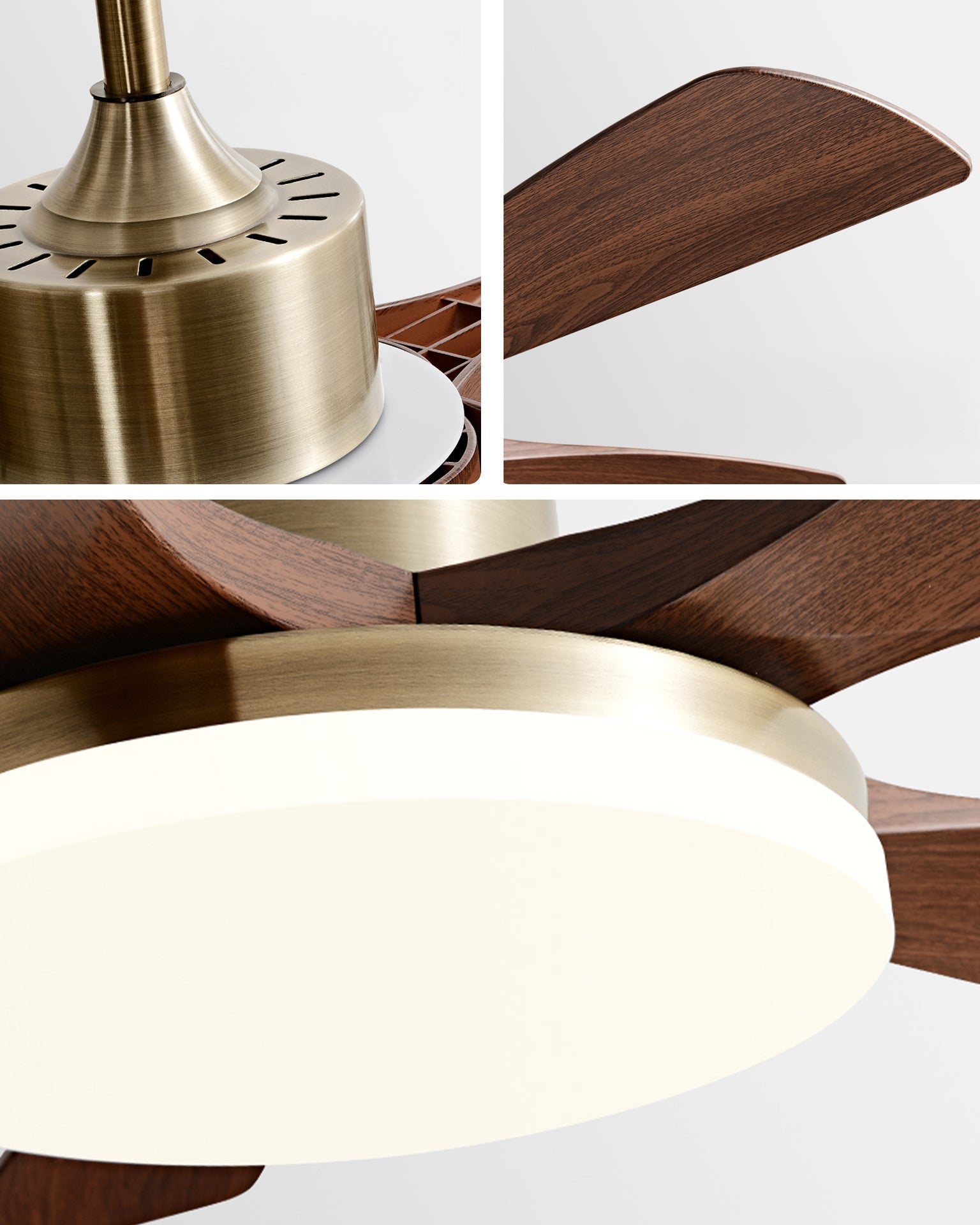 Ventilateur de plafond WOMO à 5 pales avec lumière vive - WM5163
