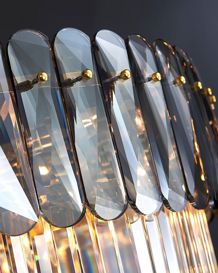 WOMO Lustre Rond Cristal Fumé/Ambre-WM2542