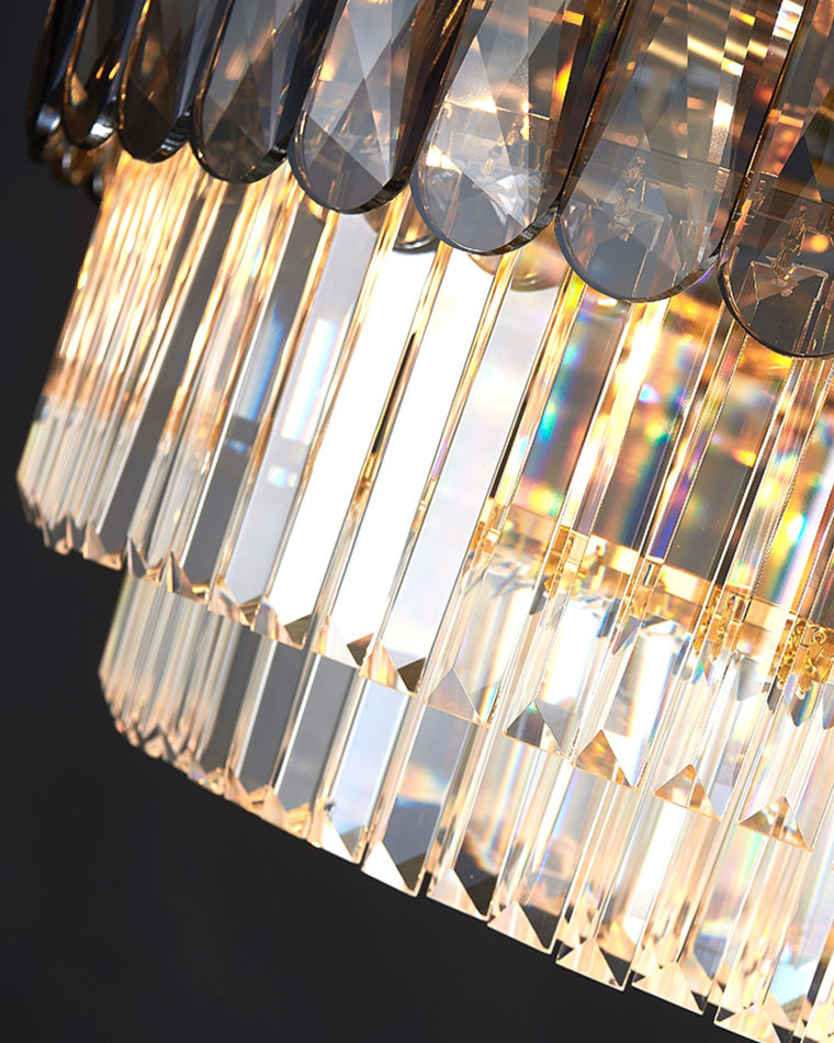 WOMO Lustre Rond Cristal Fumé/Ambre-WM2542
