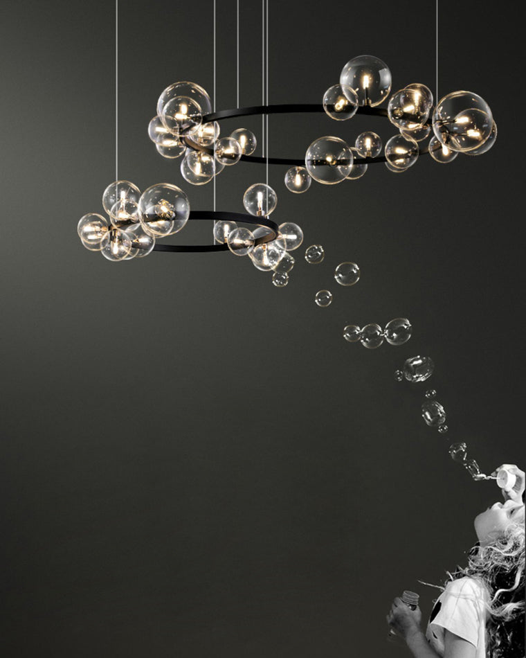 WOMO Lustre Cercle Bulles de Verre-WM2292