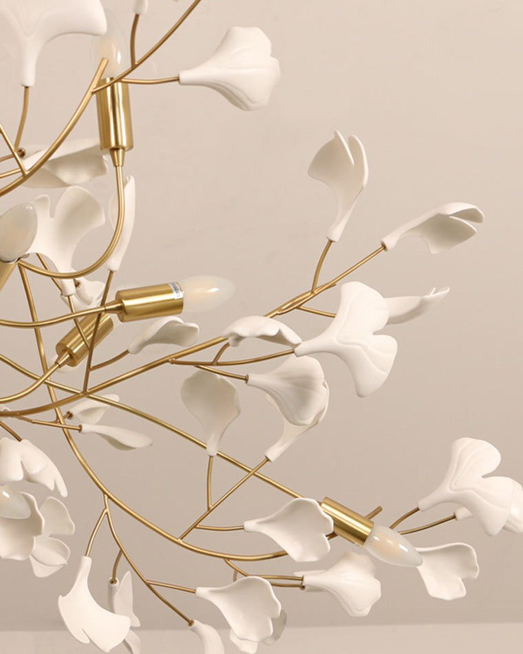 WOMO Lustre Long Feuille de Ginkgo Céramiqu Décorative-WM2430