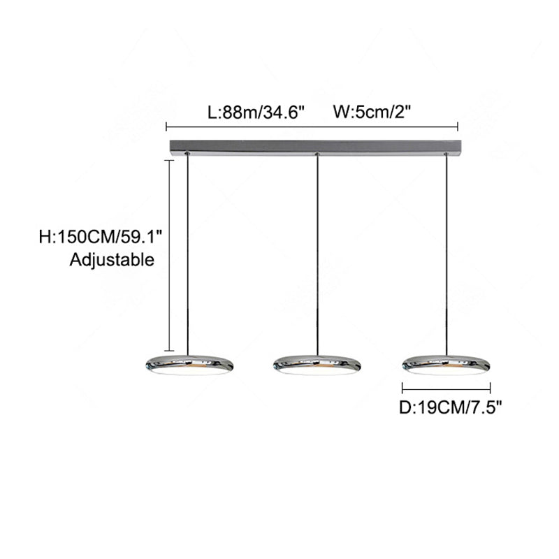 WOMO 3 Suspension Plat Metal Minimaliste-WM2015