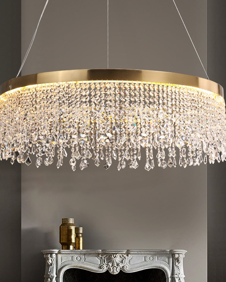 WOMO Lustre Rond Macramé Cristal-WM2362