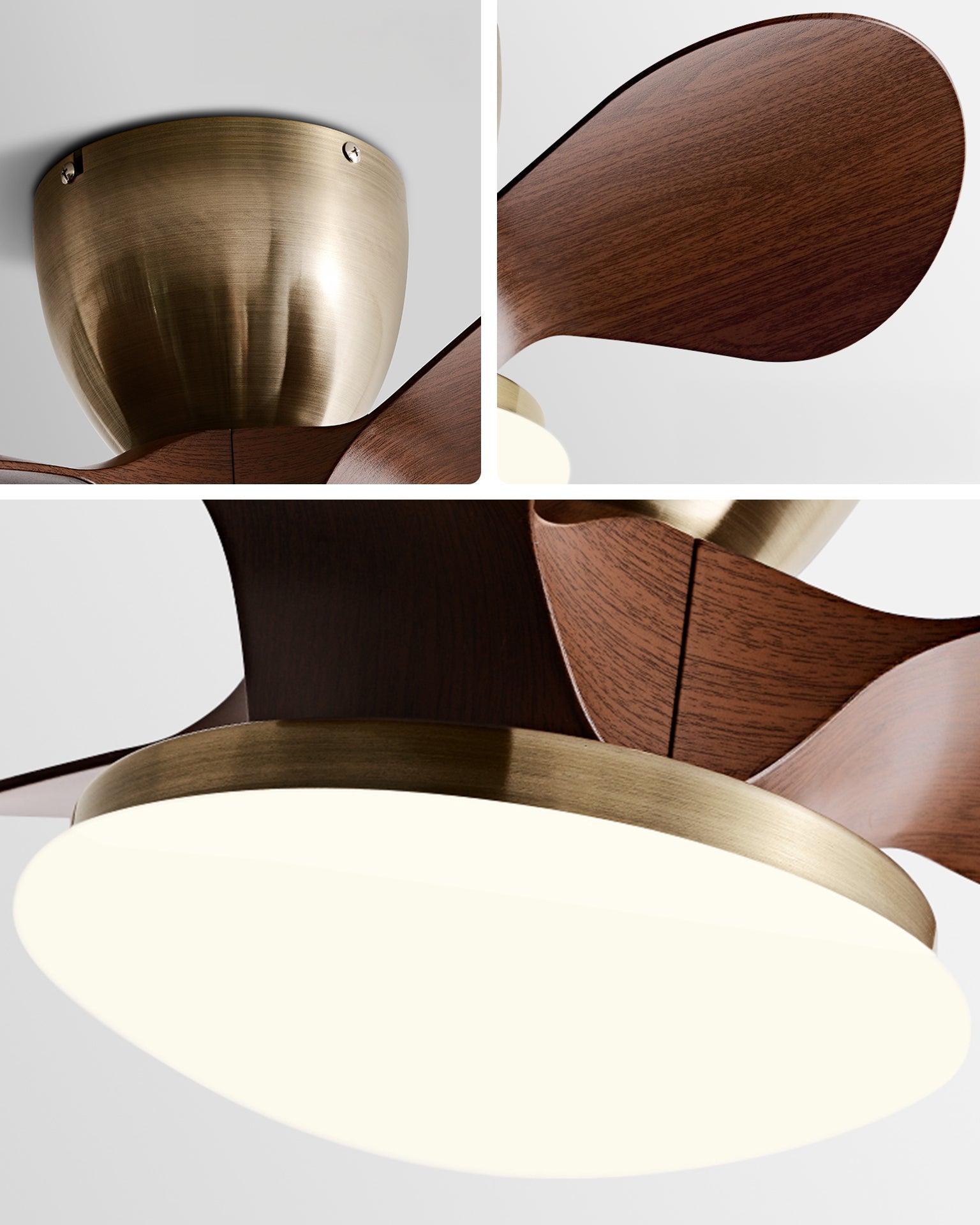 WOMO 24 pouces petite lampe de ventilateur de plafond à profil bas - WM5159