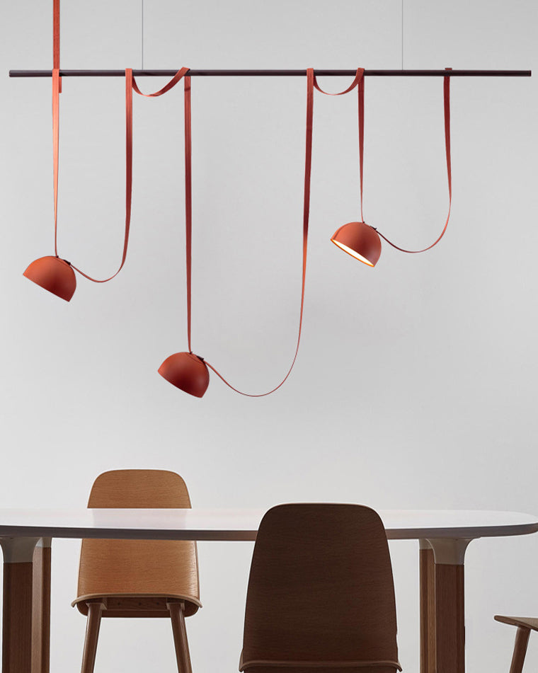 Lustre linéaire en cuir WOMO Dome-WM2319