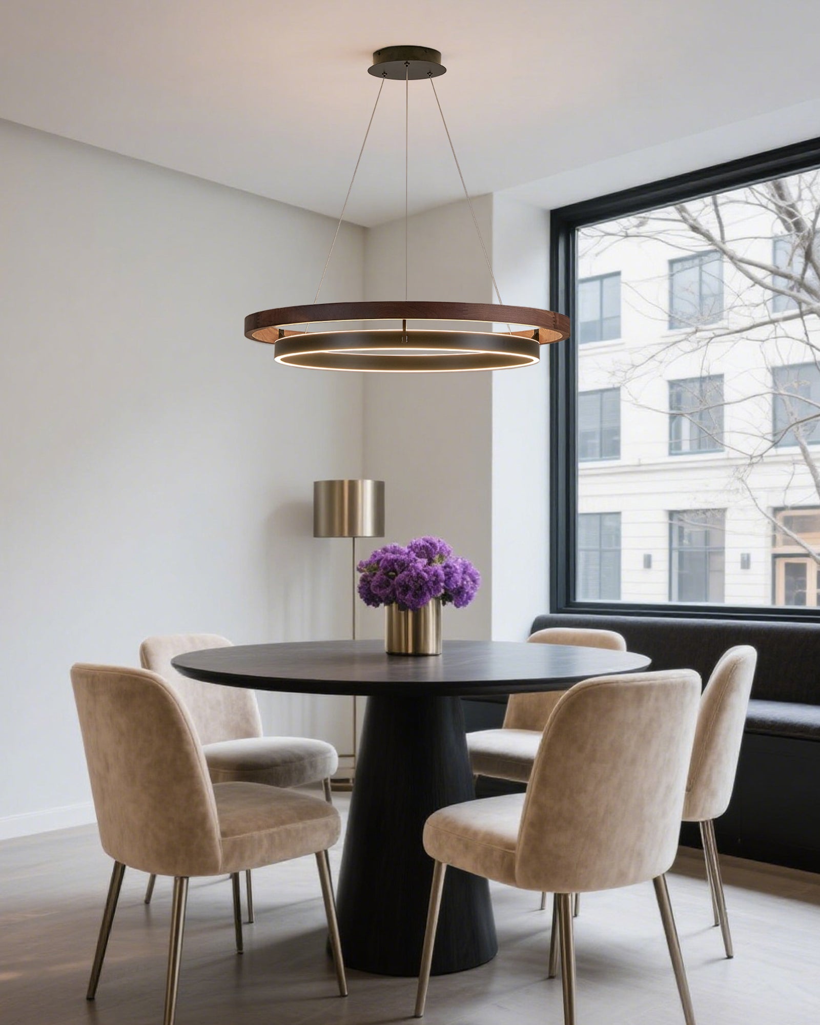 WOMO Wooden LED Ring Chandelier-WM2492