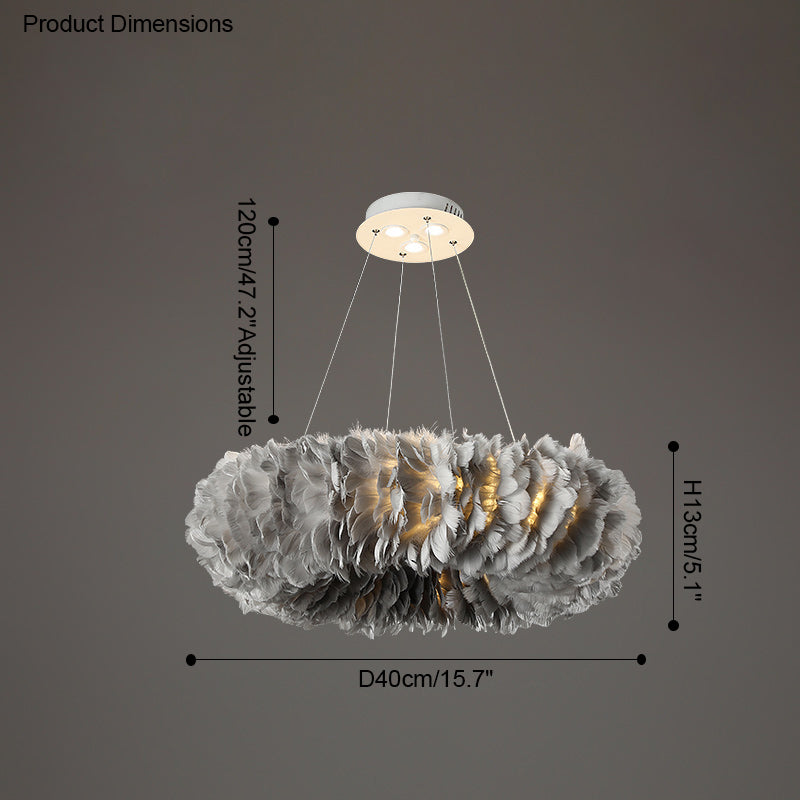 WOMO Suspension Rond Plume Pour Chambre-WM2060