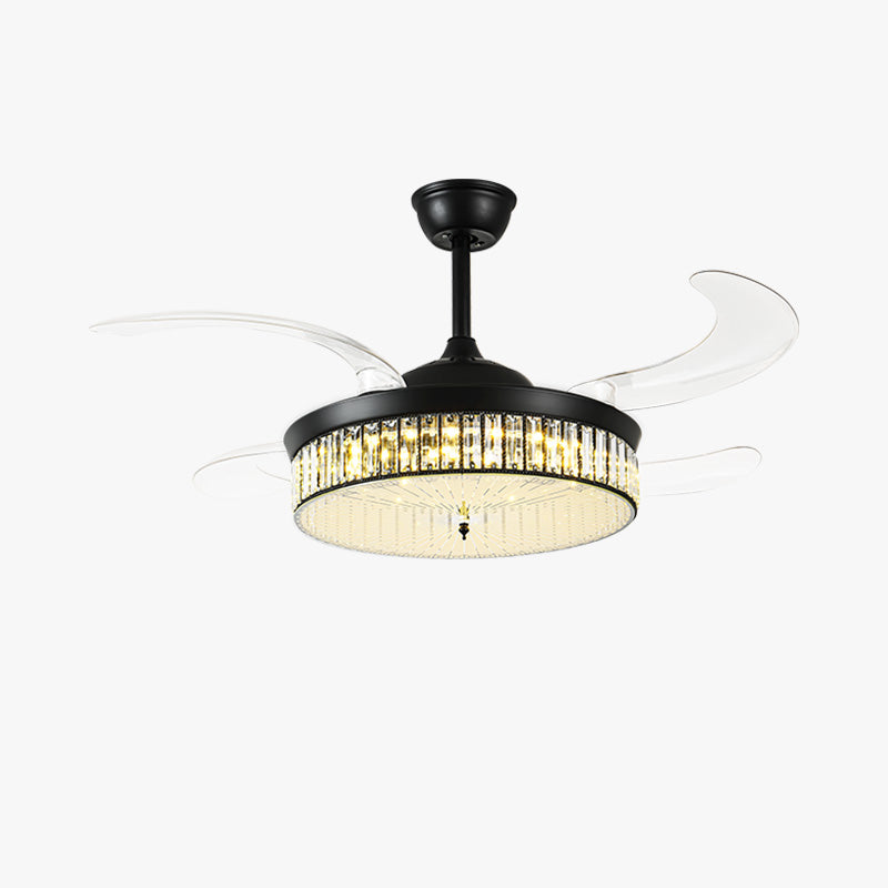 Lustre de ventilateur de plafond rétractable en cristal WOMO-WM5036