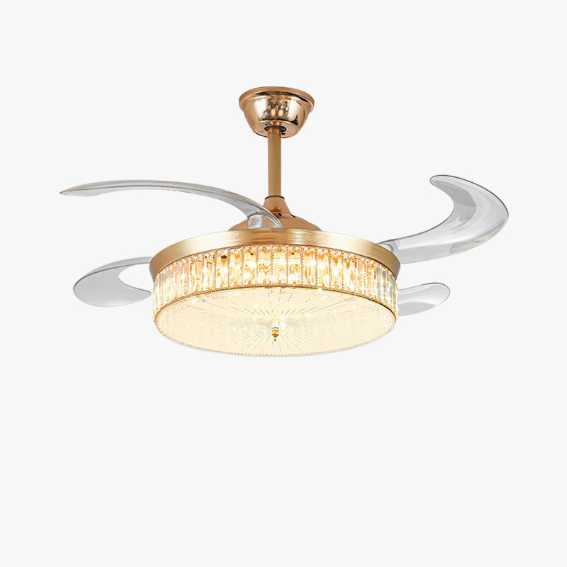 Lustre de ventilateur de plafond rétractable en cristal WOMO-WM5036