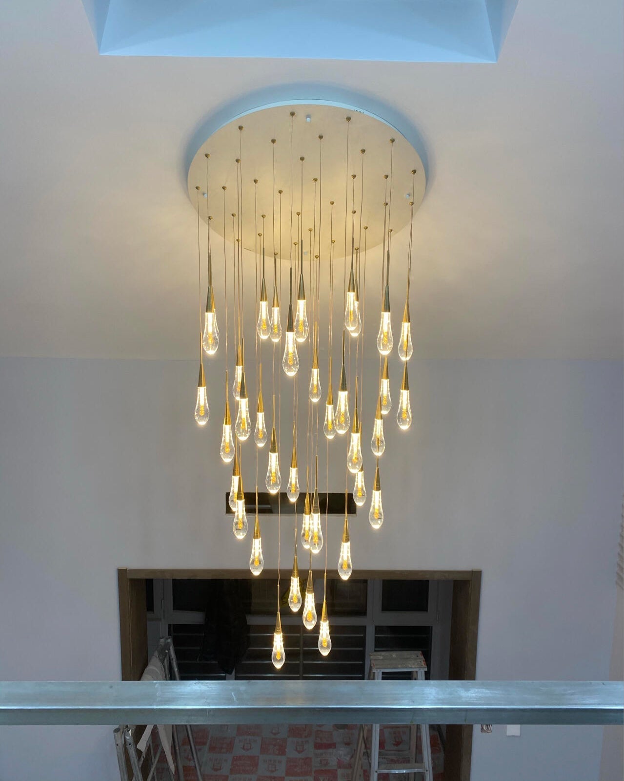 WOMO Lustre Spirale Goutte d Eau Cristal Escalier-WM2124