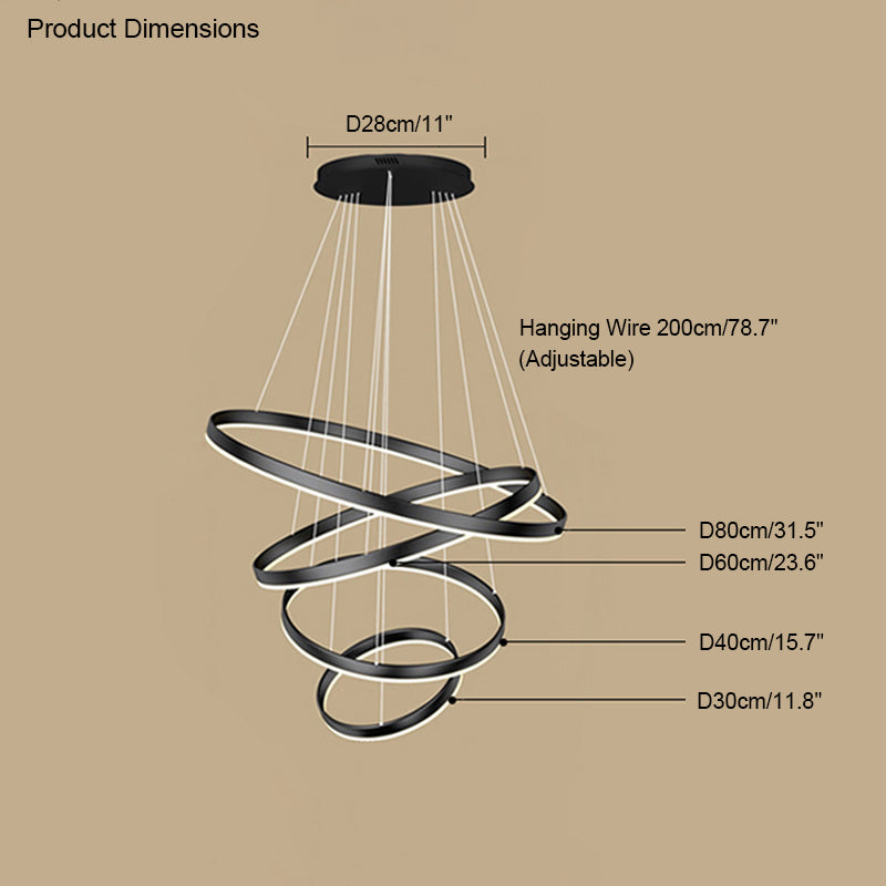 WOMO Lustre Multiple Cercle Led Luxe-WM2159