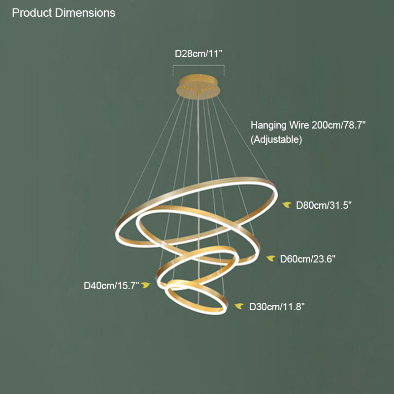 WOMO Lustre Multiple Cercle Led Luxe-WM2159