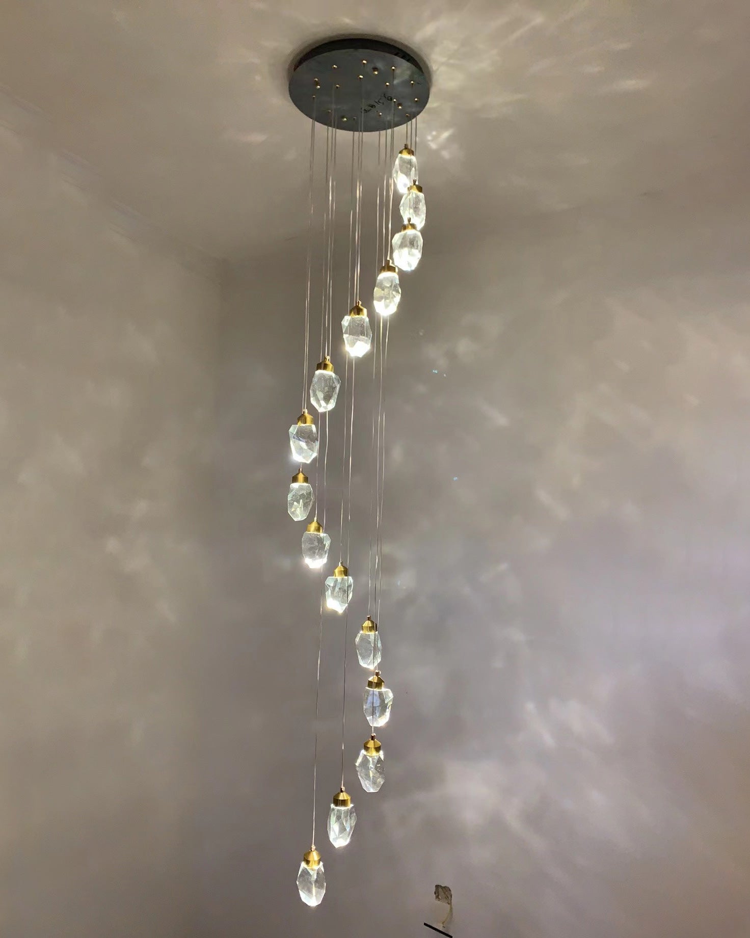 WOMO Lustre Cristal Doré Plusieurs Ampoules-WM2189