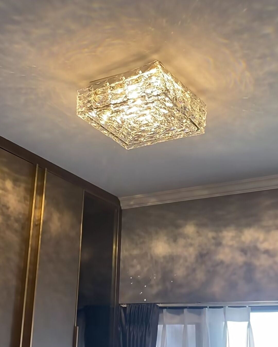 Plafonnier encastré en cristal carré WOMO-WM1130