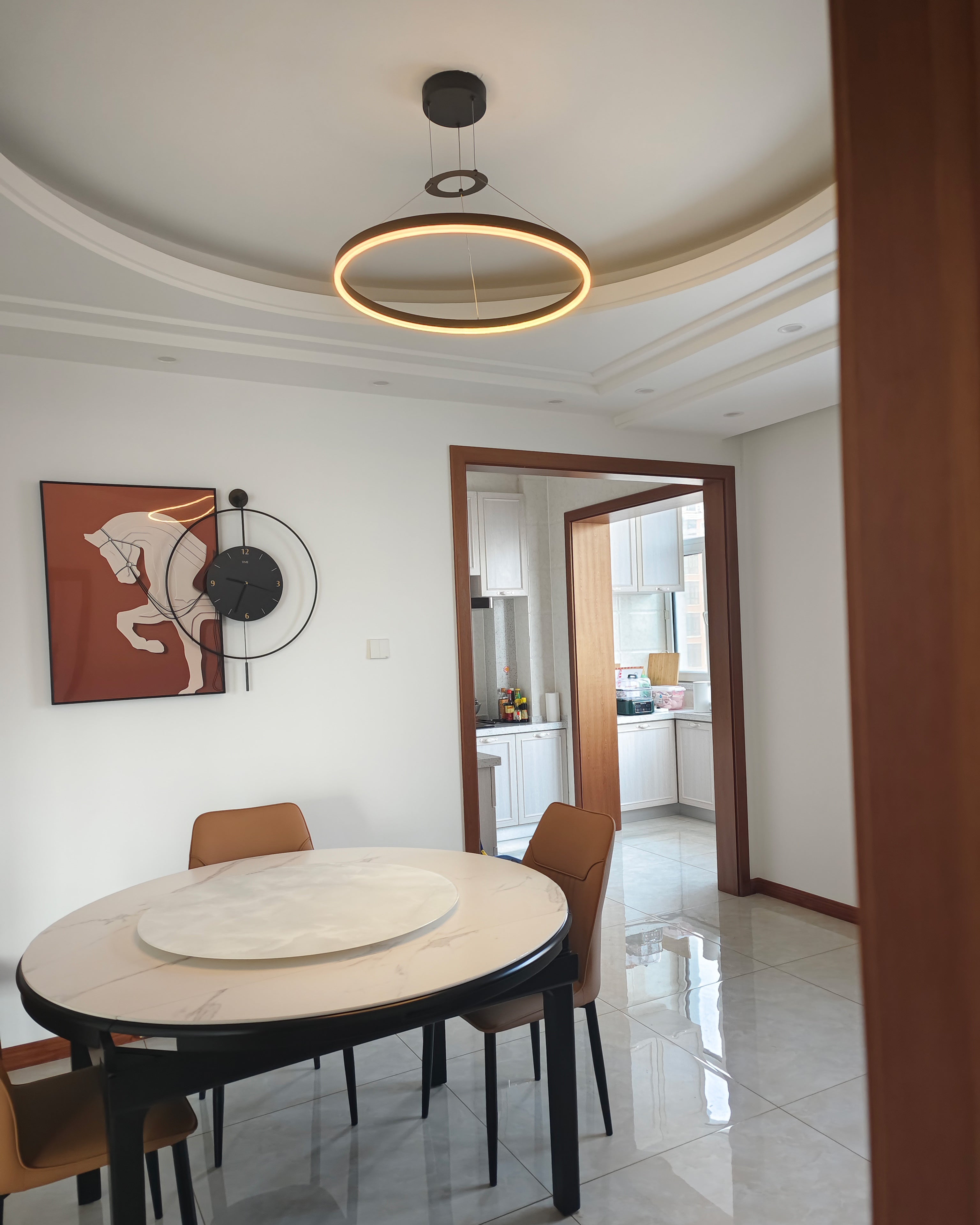 WOMO Lustre Cercle Led Noir/Blanc-WM2170