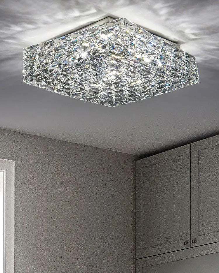 Plafonnier encastré en cristal carré WOMO-WM1130
