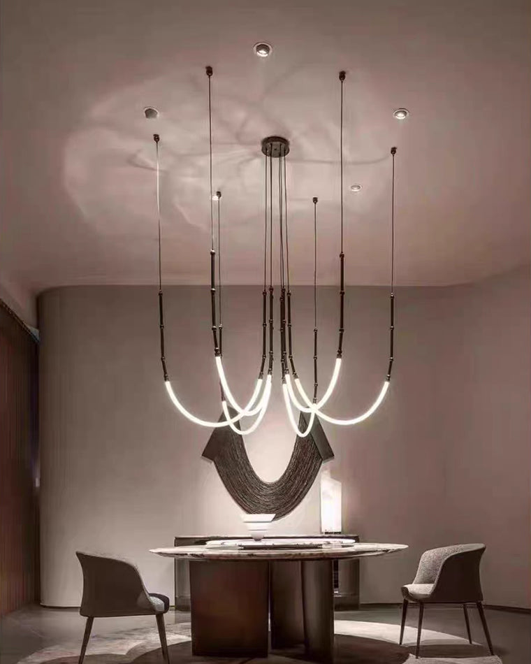 Lustre LED en corde de bambou WOMO-WM2752