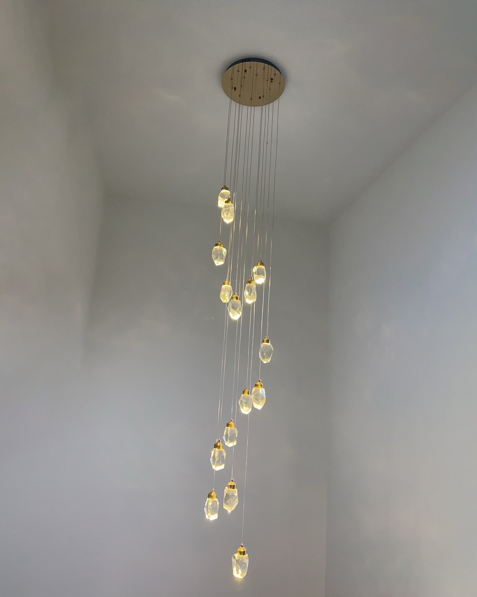 WOMO Lustre Cristal Doré Plusieurs Ampoules-WM2189