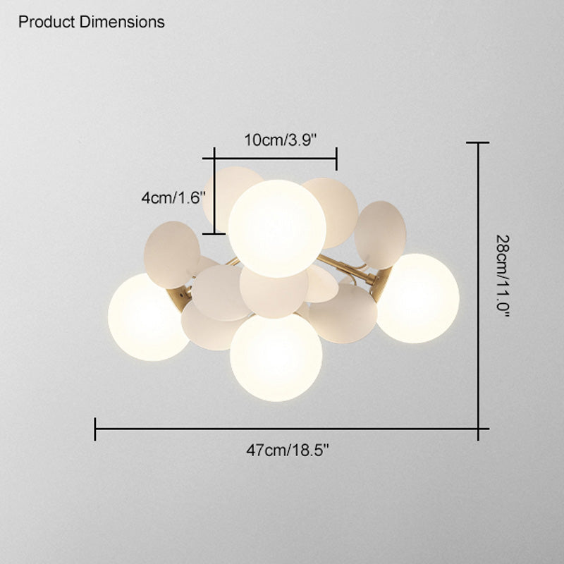 WOMO Lustre Branche Boule Verre-WM2044