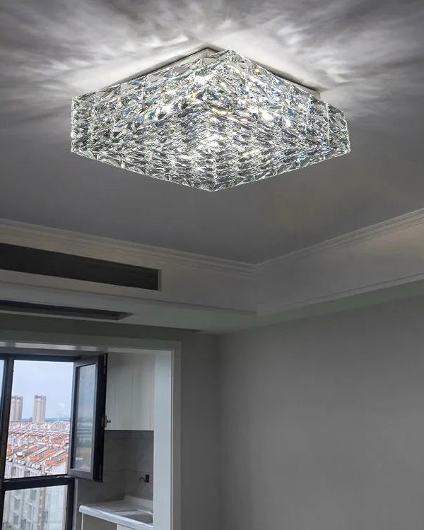 Plafonnier encastré en cristal carré WOMO-WM1130