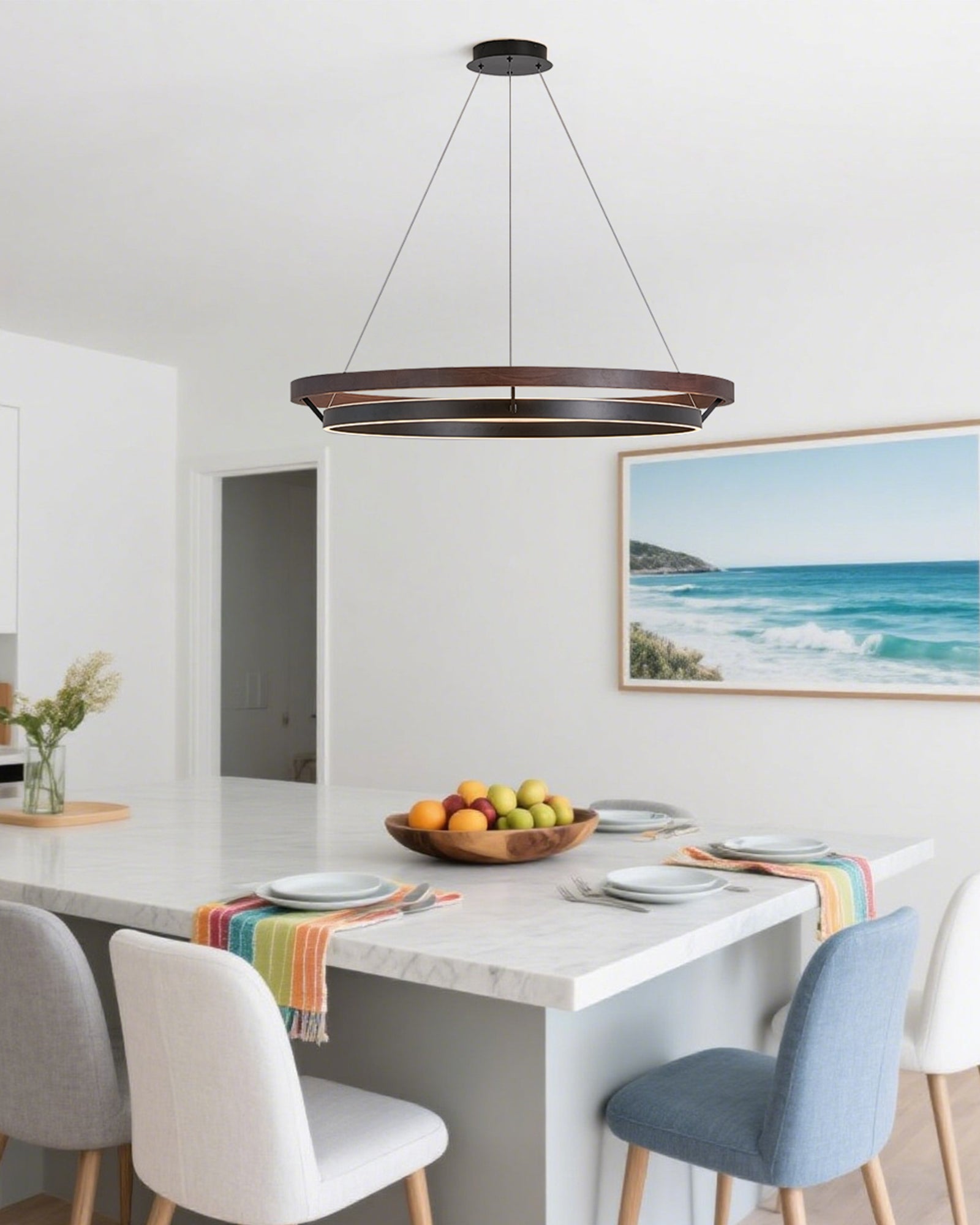 WOMO Wooden LED Ring Chandelier-WM2492