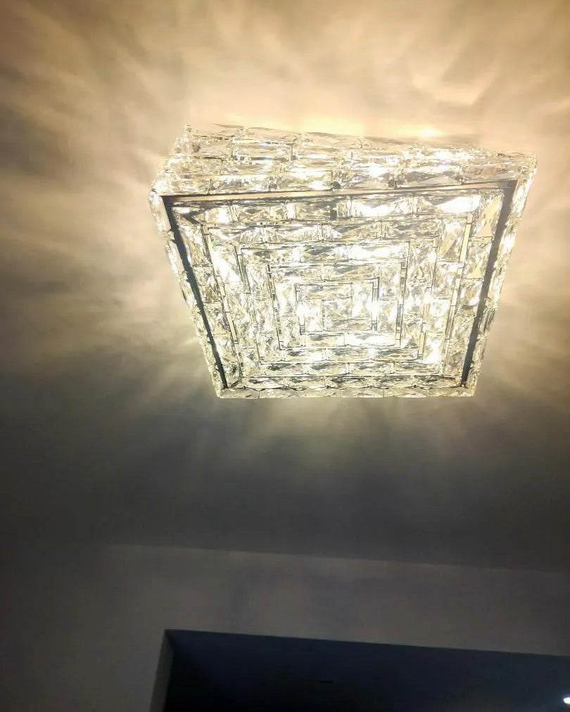 Plafonnier encastré en cristal carré WOMO-WM1130