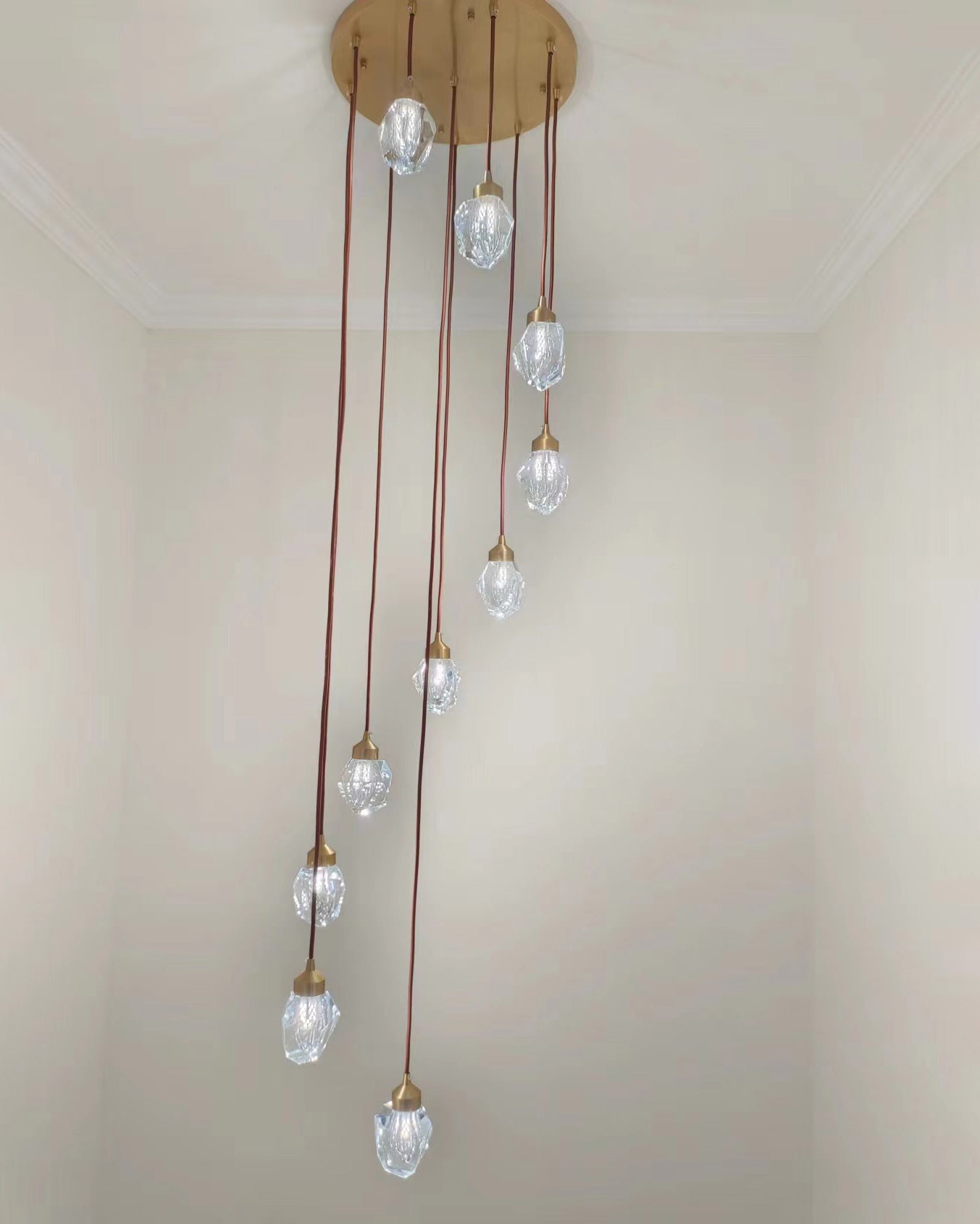 WOMO Lustre Cristal Doré Plusieurs Ampoules-WM2189