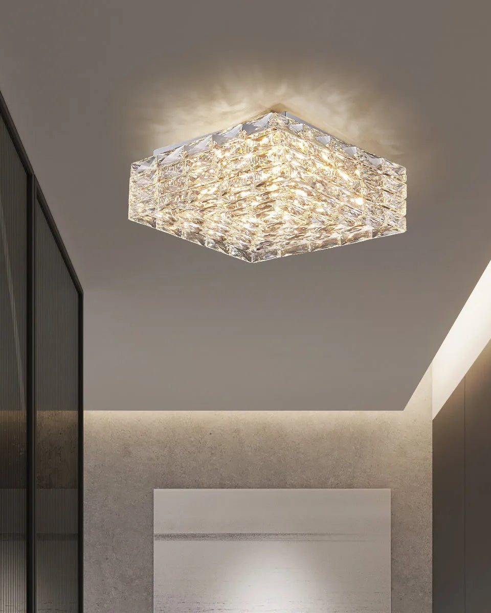 Plafonnier encastré en cristal carré WOMO-WM1130