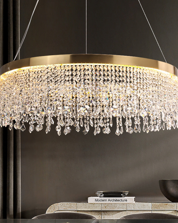 WOMO Lustre Rond Macramé Cristal-WM2362