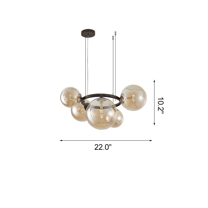 WOMO Lustre Plusieurs Ampoules Boule Verre-WM2253