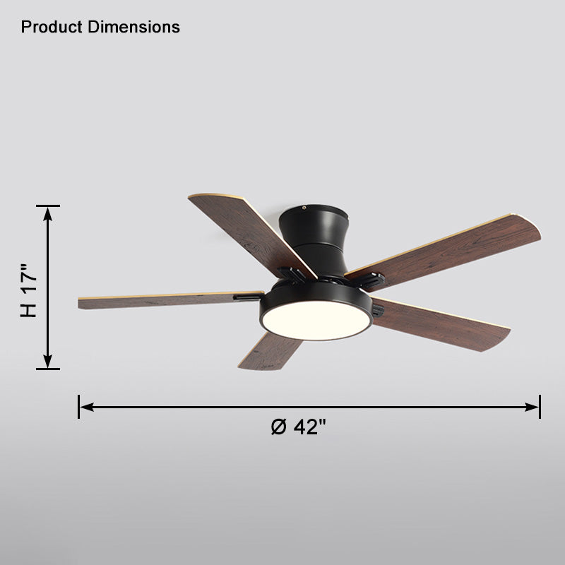 Lampe de ventilateur de plafond en bois à profil bas WOMO-WM5014