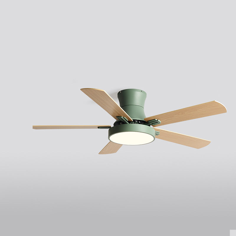 Lampe de ventilateur de plafond en bois à profil bas WOMO-WM5014
