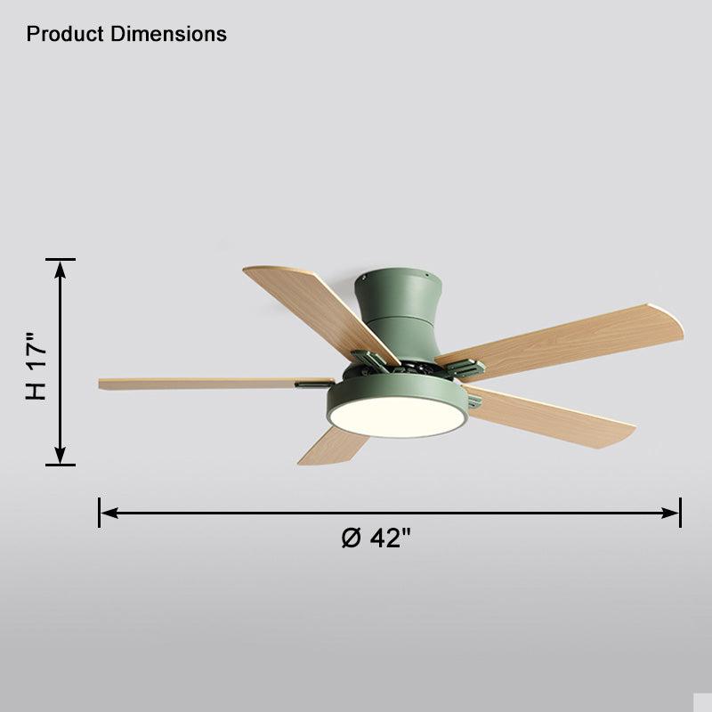 Lampe de ventilateur de plafond en bois à profil bas WOMO-WM5014