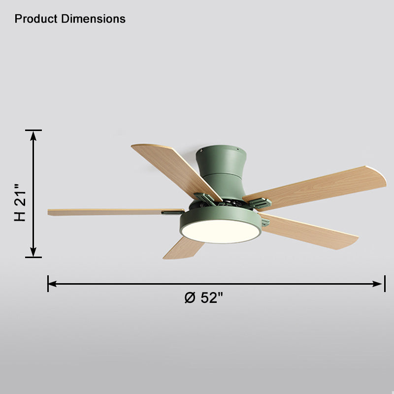 Lampe de ventilateur de plafond en bois à profil bas WOMO-WM5014
