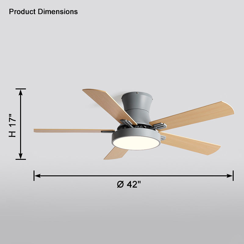 Lampe de ventilateur de plafond en bois à profil bas WOMO-WM5014