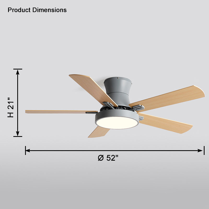 Lampe de ventilateur de plafond en bois à profil bas WOMO-WM5014