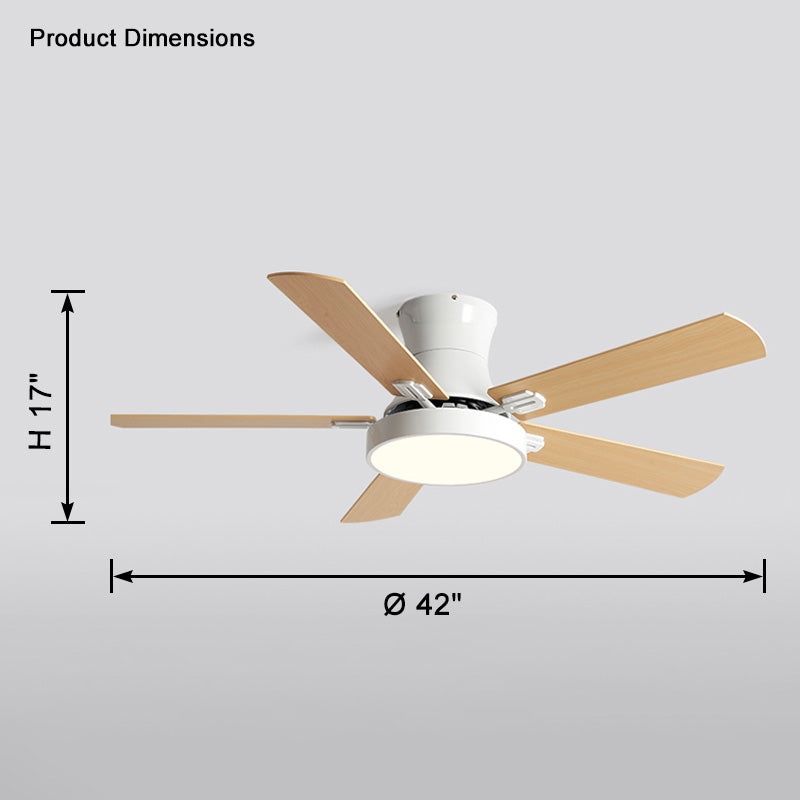 Lampe de ventilateur de plafond en bois à profil bas WOMO-WM5014