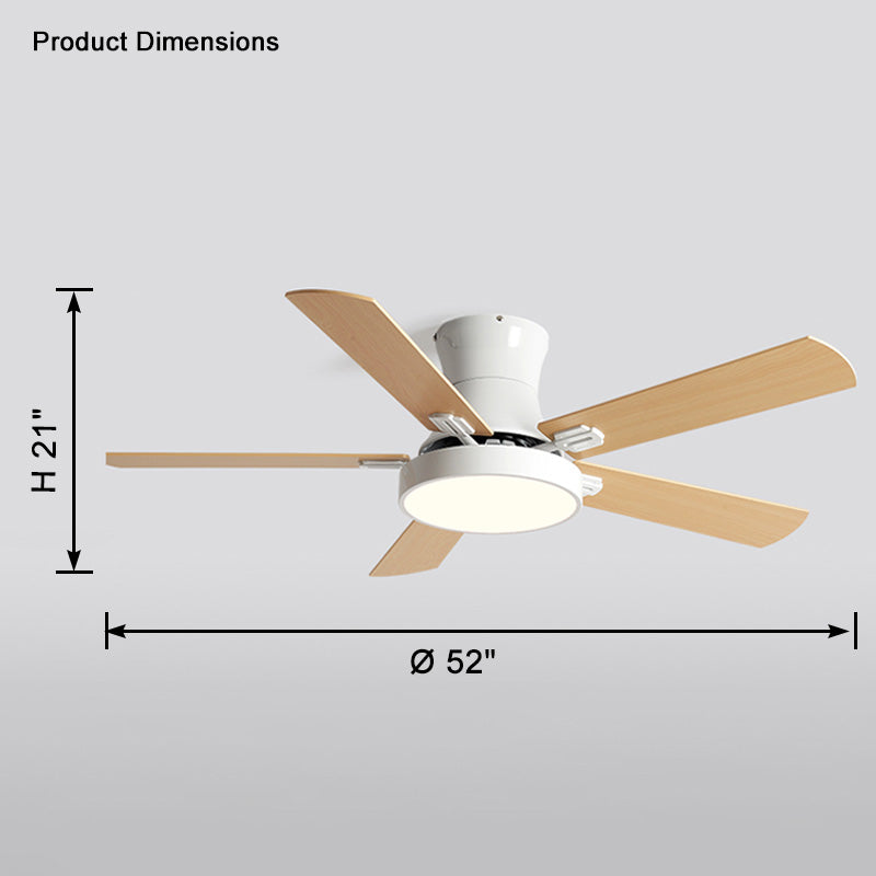 Lampe de ventilateur de plafond en bois à profil bas WOMO-WM5014