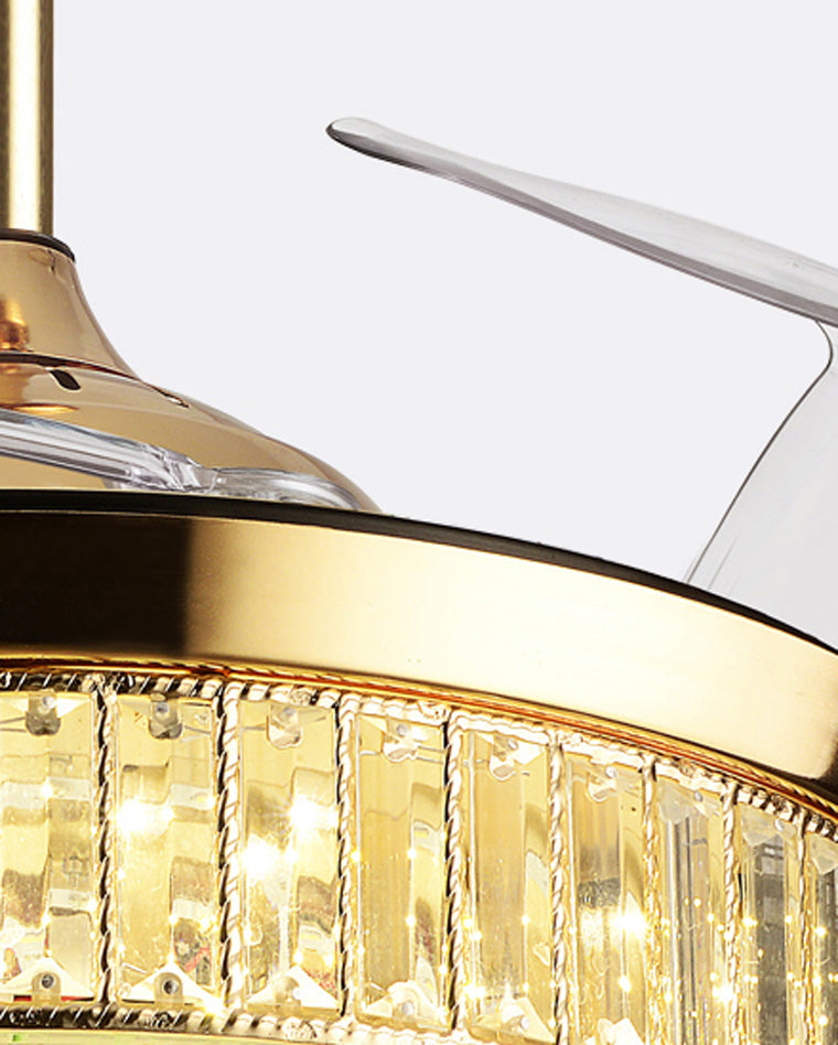 Lustre de ventilateur de plafond rétractable en cristal WOMO-WM5036
