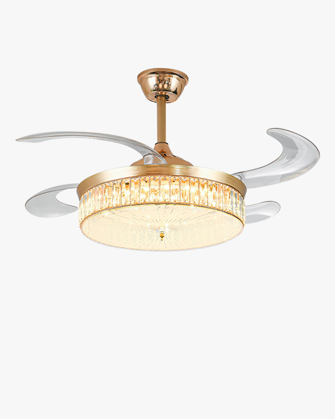 Lustre de ventilateur de plafond rétractable en cristal WOMO-WM5036