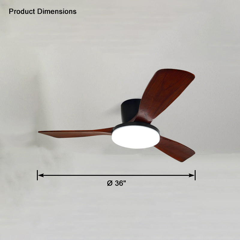 WOMO Ventilateur de plafond bas 3 Bois Pales-WM5058