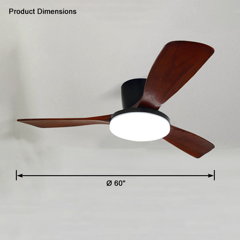 WOMO Ventilateur de plafond bas 3 Bois Pales-WM5058