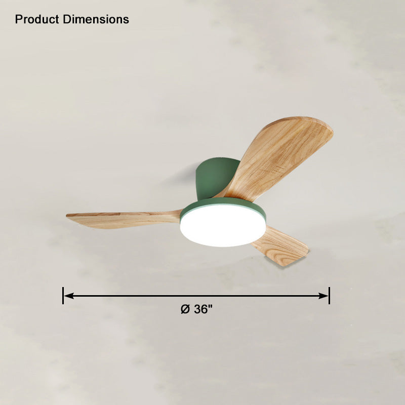 WOMO Ventilateur de plafond bas 3 Bois Pales-WM5058